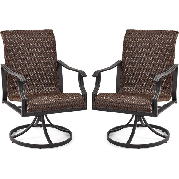 Darby Home Co Euless Swivel Patio Dining Armchair Wayfair